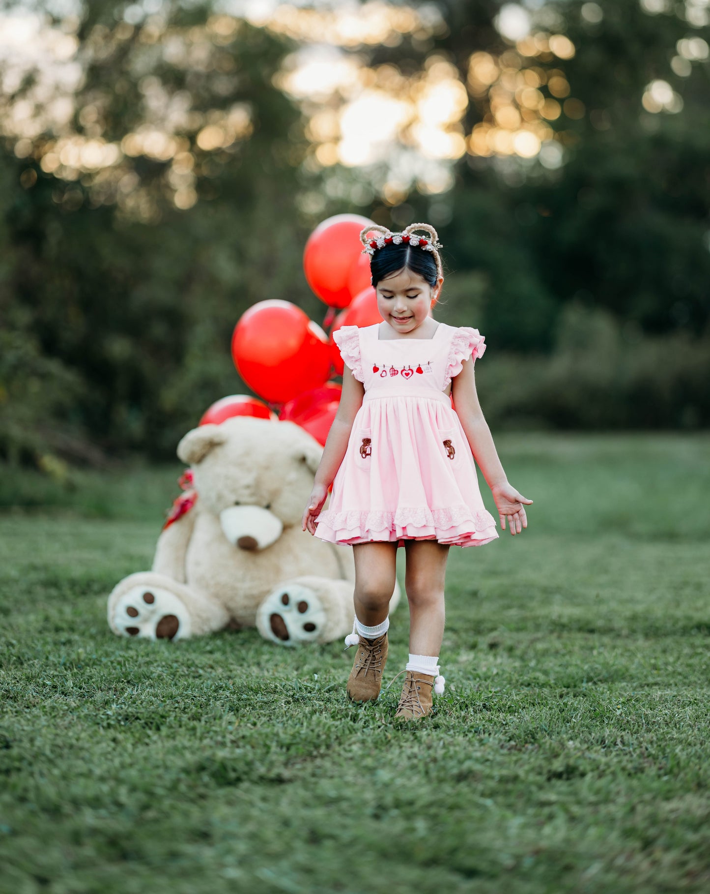 Teddy Bear Pinafore Dress *PRE-ORDER
