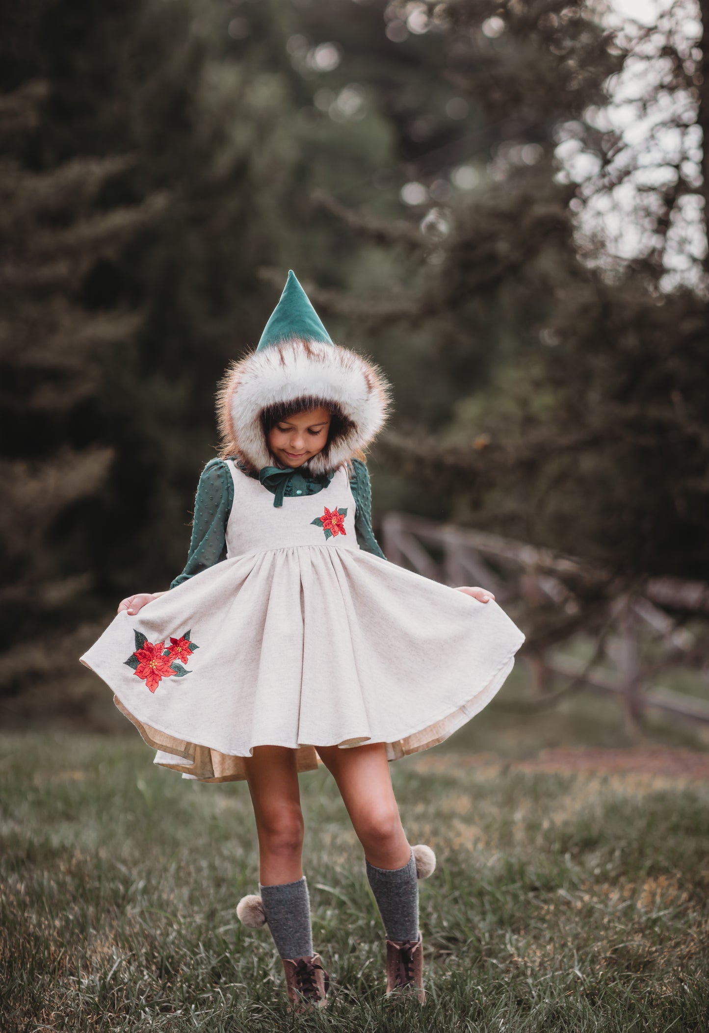 "Yuletide Blossom" pinafore and blouse* PRE-ORDER