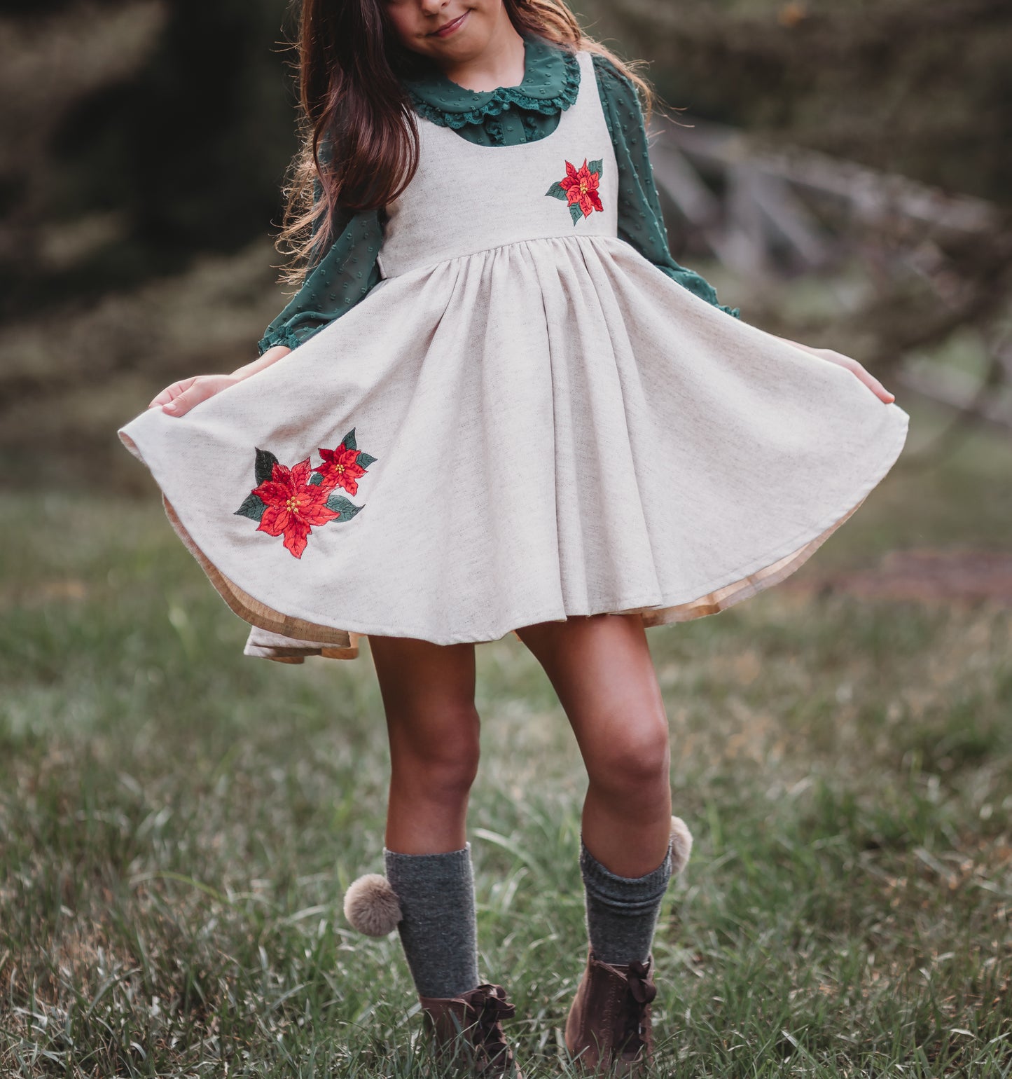 "Yuletide Blossom" pinafore and blouse* PRE-ORDER