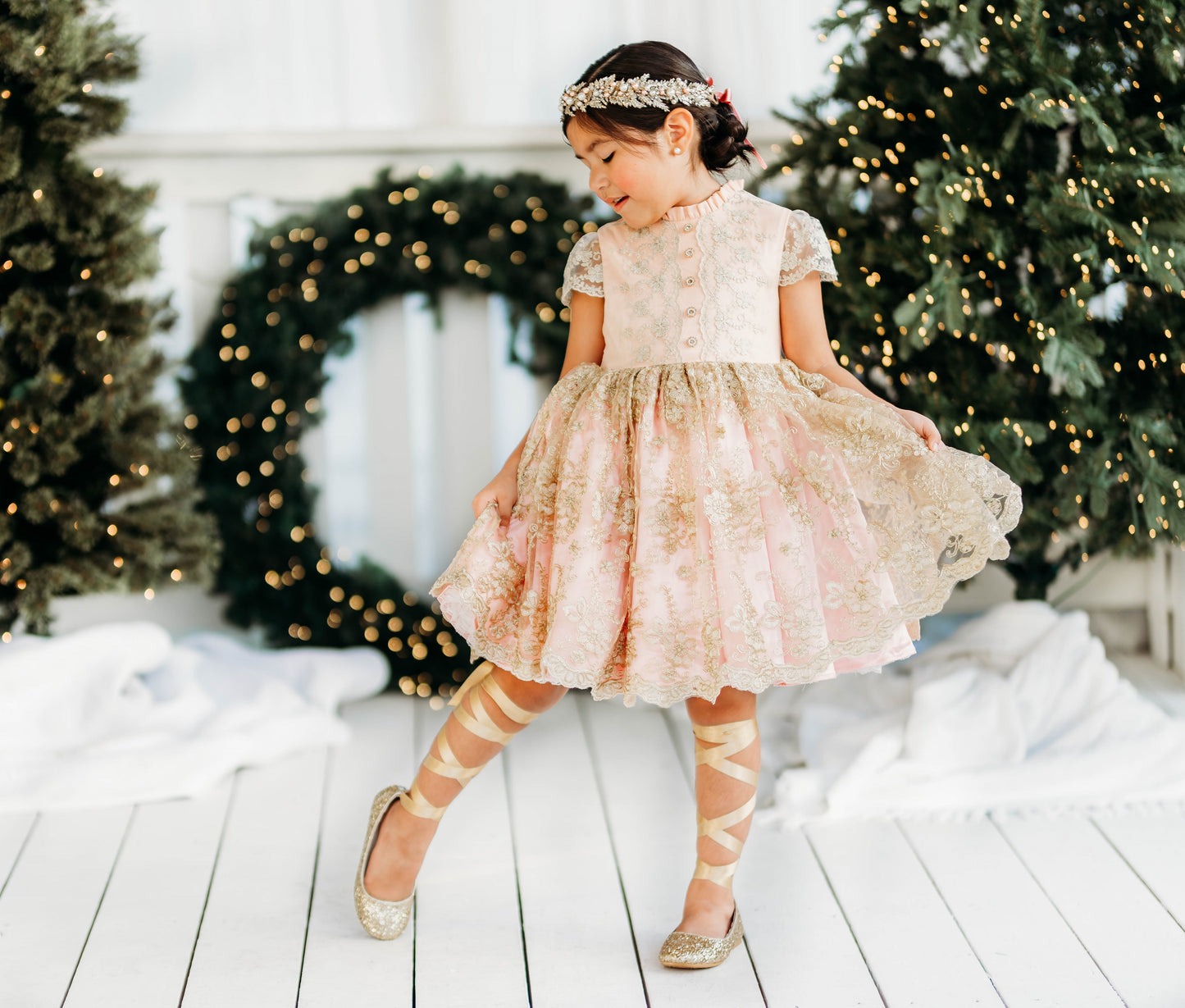 Peach Magic of Christmas Dress *PRE-ORDER