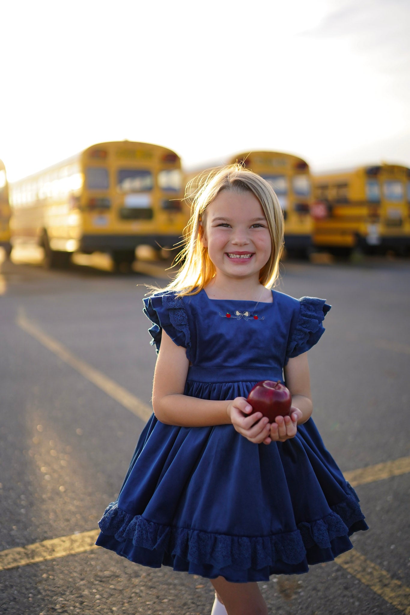 Blue Velvet Pinafore Dress