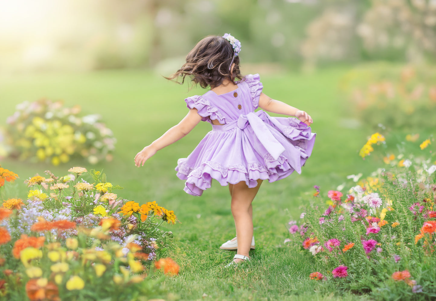 Hummingbirds Velvet Pinafore *PRE-ORDER