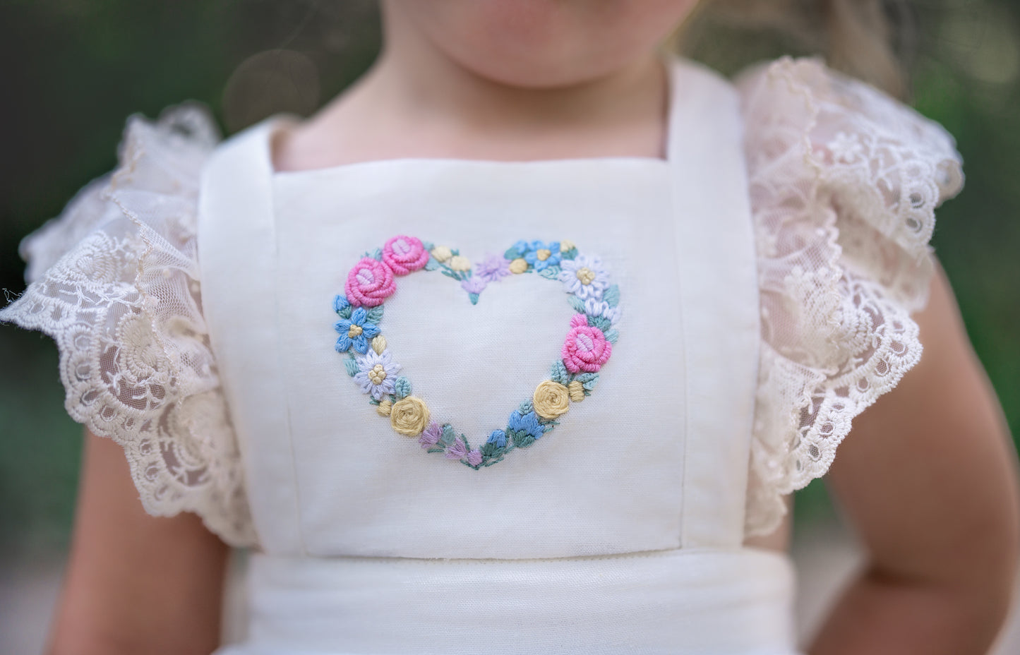 "Filled with Love" Linen Pinafore