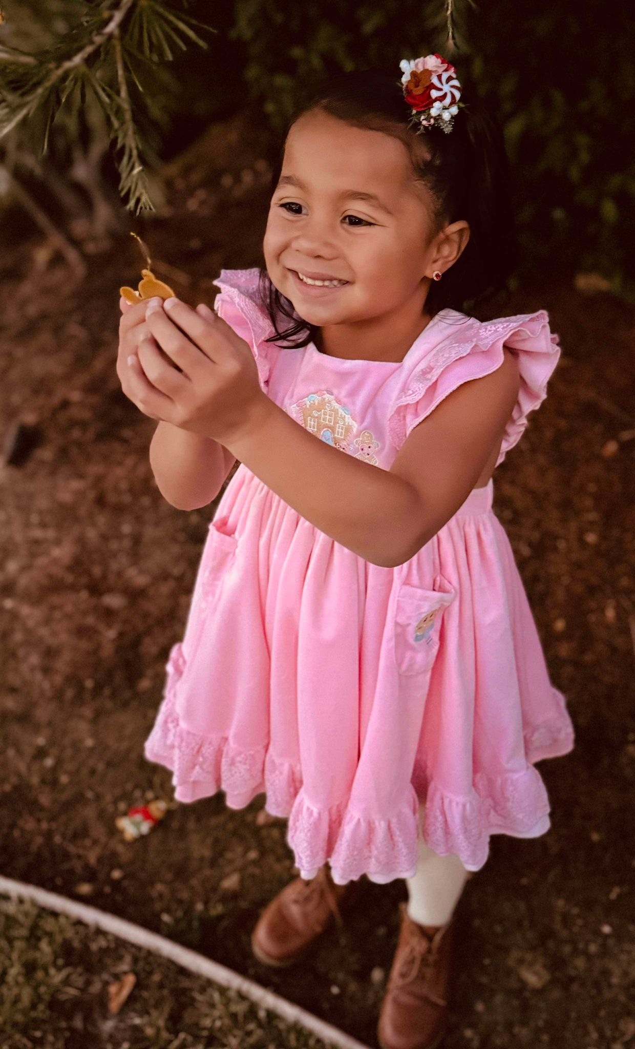 Gingerbread Pink Pinafore