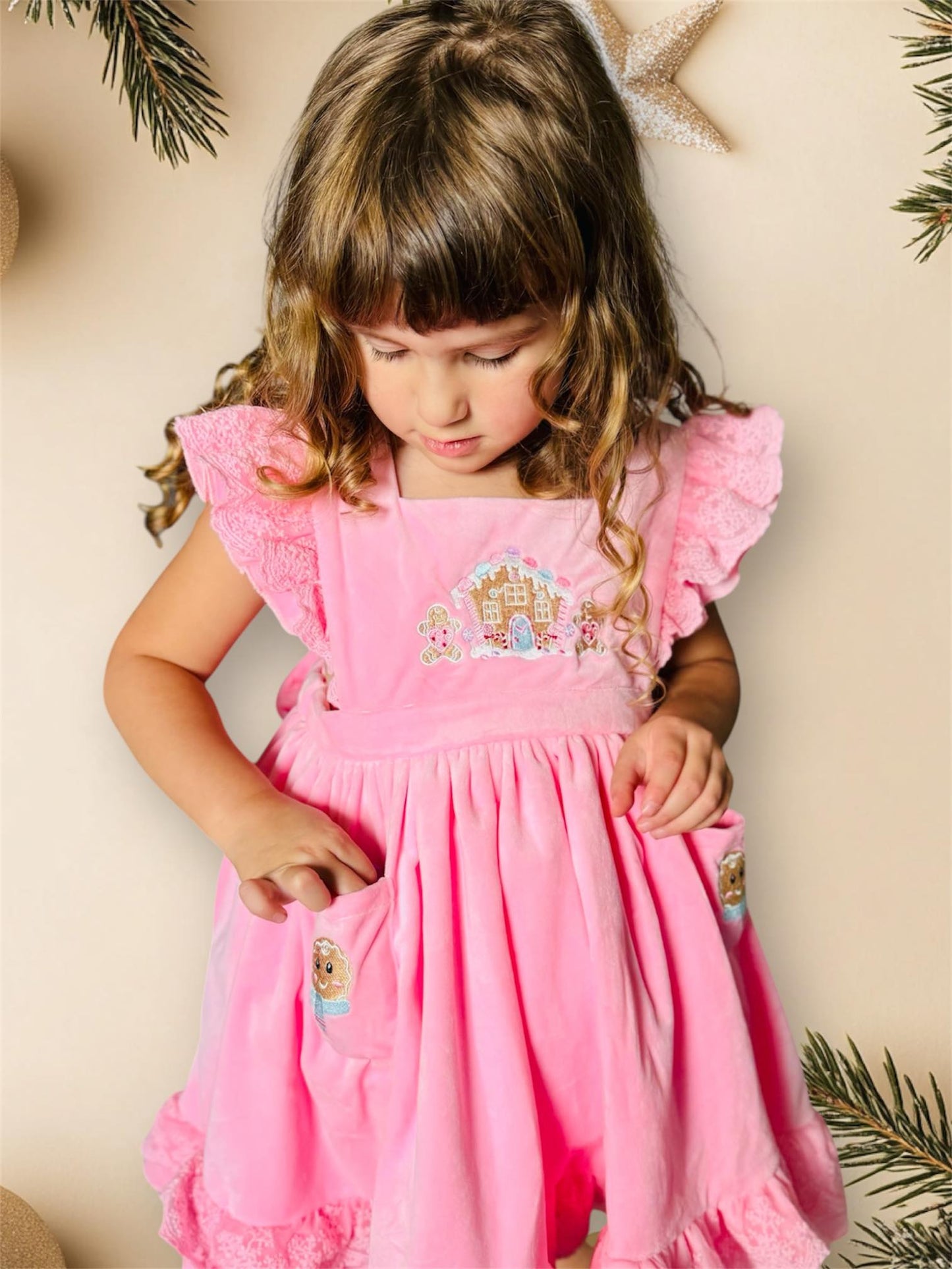 Gingerbread Pink Pinafore