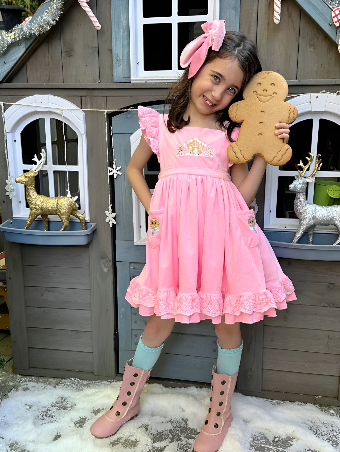 Gingerbread Pink Pinafore