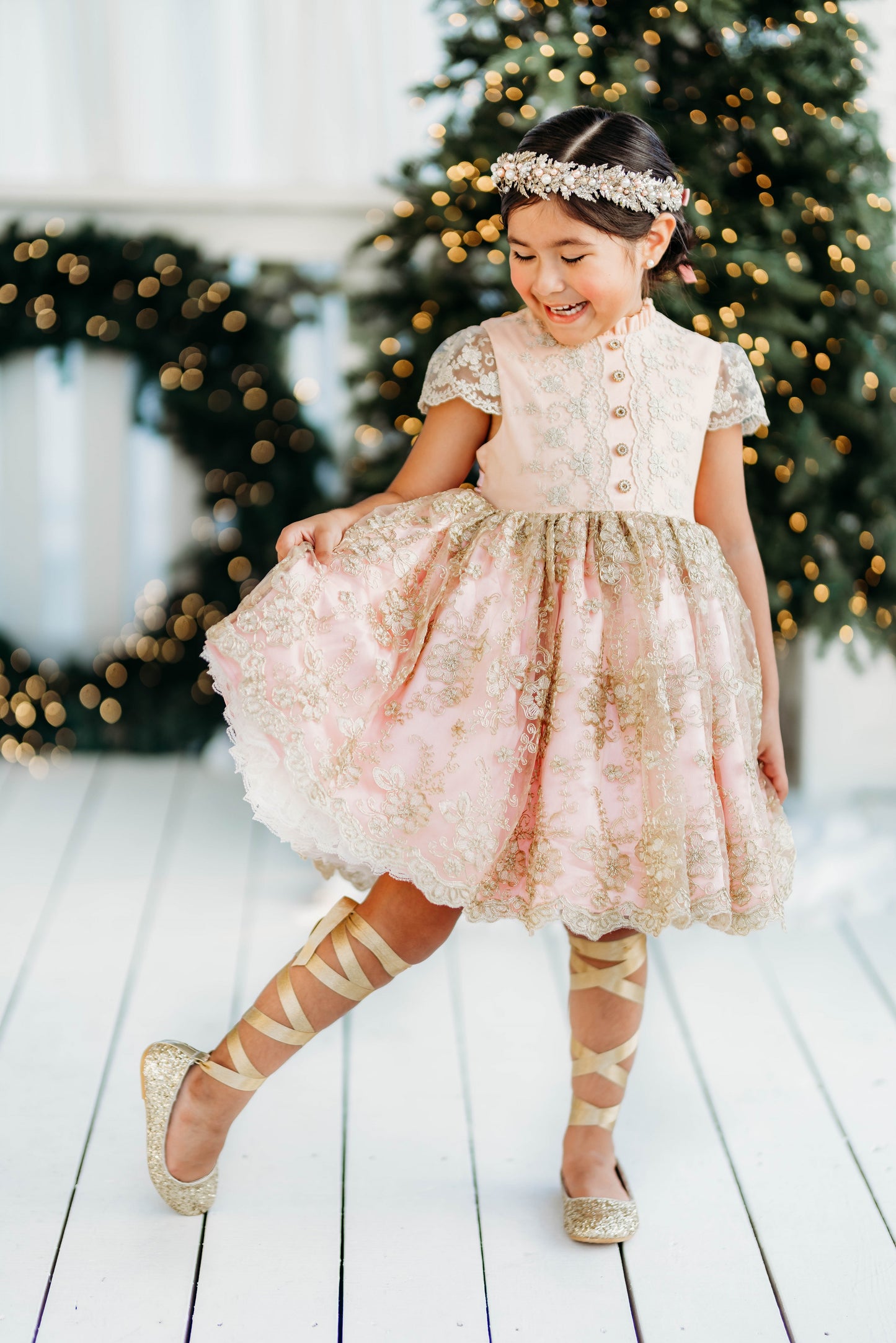 Peach Magic of Christmas Dress *PRE-ORDER