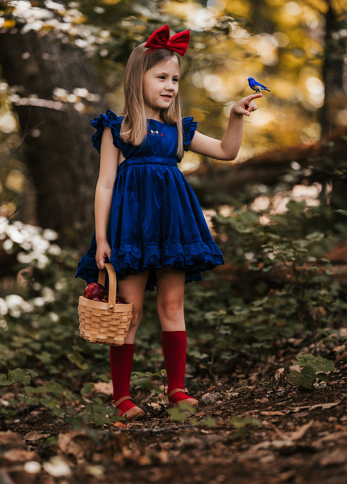 Blue Velvet Pinafore Dress