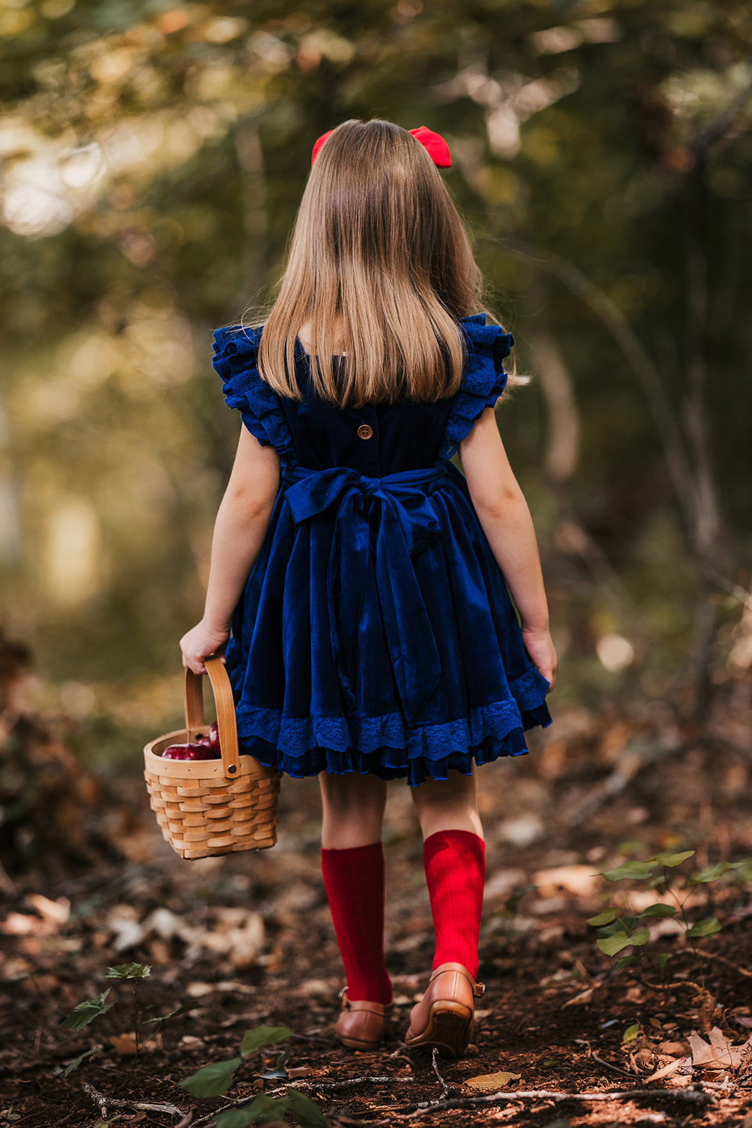 Blue Velvet Pinafore Dress