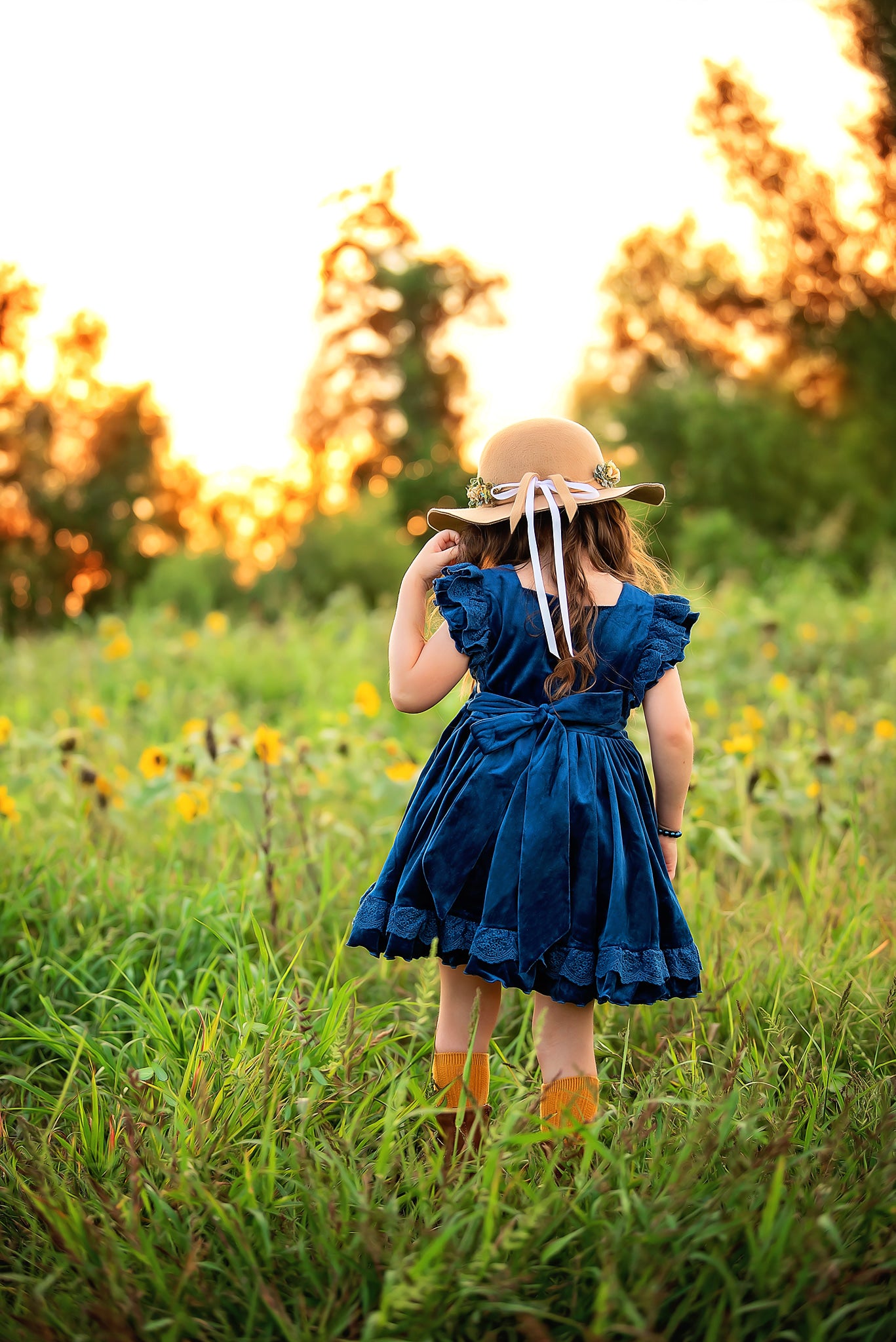 Blue Velvet Pinafore Dress