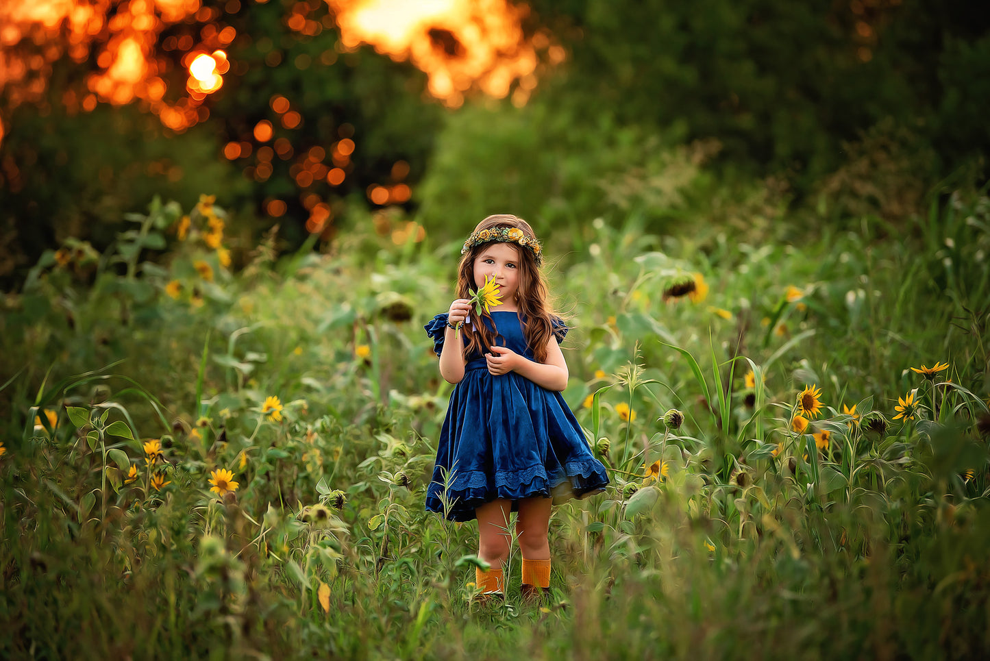 Blue Velvet Pinafore Dress