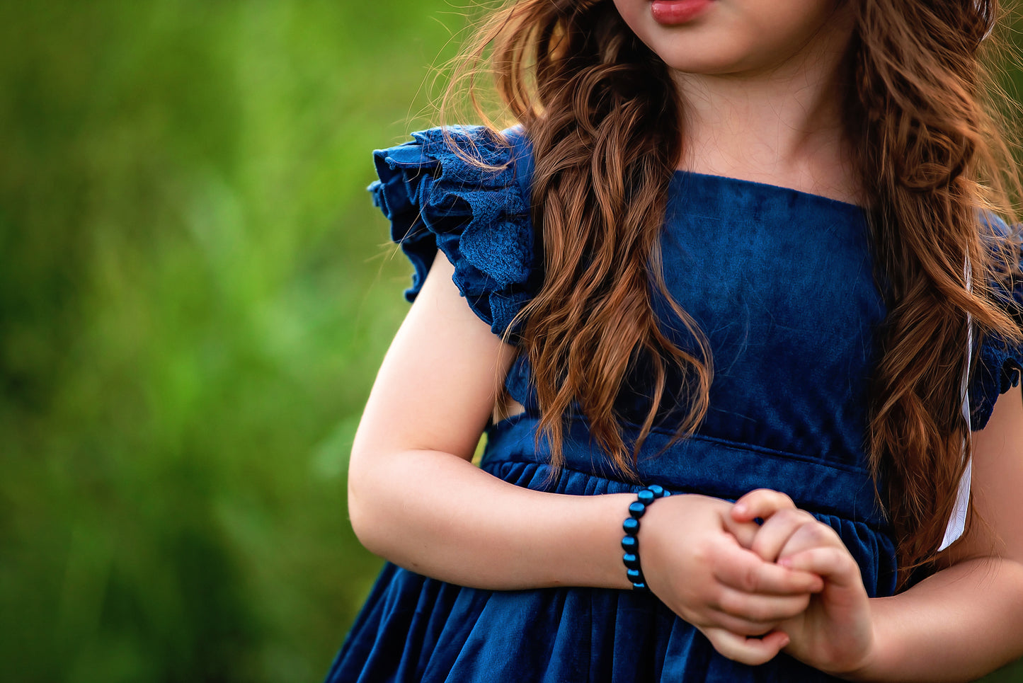 Blue Velvet Pinafore Dress